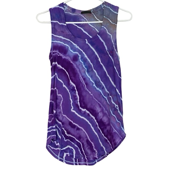 ATM Geode Tie Dye Tank Top Womens Size XS Purple Anthony Thomas Melillo Shirt - Picture 1 of 11